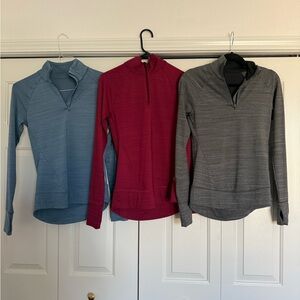 Reebok Women's 3/4 Neck Sports Pullover Set - Blue, Red, Gray